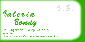 valeria bondy business card