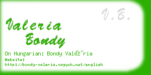 valeria bondy business card